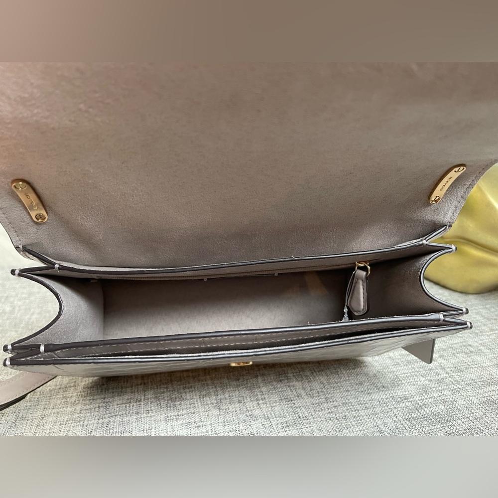 $129(New) Coach Morgan Square Crossbody Bag In Croc- Embossed Leather - Picture 8 of 12
